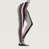 Zwart en wit paneel met roze Leggings (Rechts)