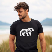 Zwart en Wit Papa Beer Matching Familie T-shirt