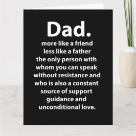 Zwart en Wit Papa Vader Citaat Kaart