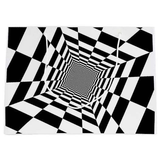 ZWART EN WIT PAPIER Gift Bag Groot Cadeauzakje (Voorkant)