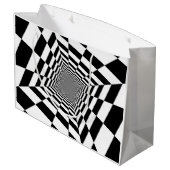ZWART EN WIT PAPIER Gift Bag Groot Cadeauzakje (Achterkant Gekanteld)