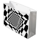 ZWART EN WIT PAPIER Gift Bag Groot Cadeauzakje (Voorkant Gekanteld)