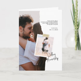 Zwart en wit papier huwelijksjubileum kaart