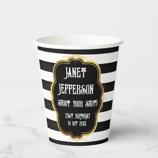 Zwart en wit papieren bekers (Voorkant)