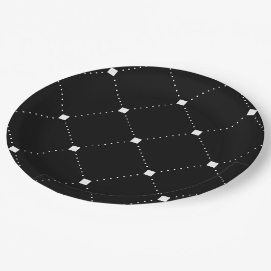 Zwart en wit papieren bordje (Gekanteld)