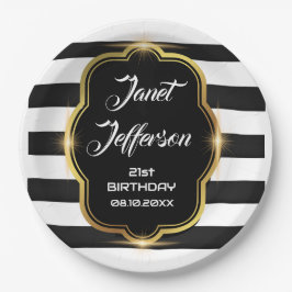 Zwart en wit papieren bordje