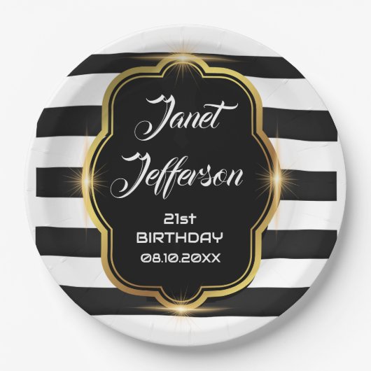 Zwart en wit papieren bordje (Voorkant)