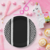 Zwart en wit papieren bordje (Feest)