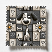 Zwart en Wit Patchwork Hond Patroon Huisdierverzor Schort