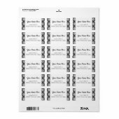 Zwart en wit Patroon bewerkbaar adres Etiket (Full Sheet)