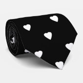 Zwart en wit patroon - Harten. Stropdas (Opgerold)