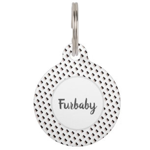 Zwart en wit patroon huisdierpenning