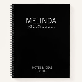 Zwart en wit Personaliseer Elegant Cadeau Notitieboek