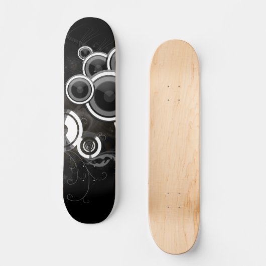 Zwart en wit persoonlijk skateboard (Voorkant)