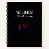 Zwart en wit Persoonlijke Elegante studenten Notitieboek (Voorkant)