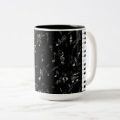 Zwart en wit Piano Muziek Mok 2 (Voorkant rechts)