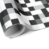 Zwart en wit Pixel-ontwerp Cadeaupapier (Rol Hoek)