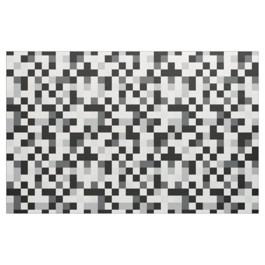 Zwart en wit Pixel-ontwerp Stof (Yard (91,4 cm))