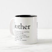 Zwart en Wit Plezier Moderne Broer Definitie Tweekleurige Koffiemok (Voorkant links)