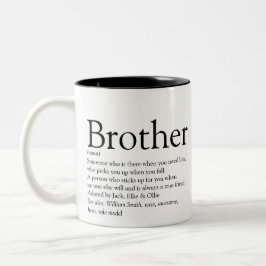 Zwart en Wit Plezier Moderne Definitie van Broer Tweekleurige Koffiemok
