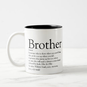 Zwart en Wit Plezier Moderne Definitie van Broer Tweekleurige Koffiemok