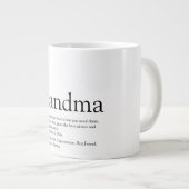 Zwart en Wit Plezier Oma Oma Definitie Grote Koffiekop (Voorkant rechts)