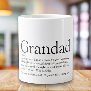 Zwart en Wit Plezier Opa Opa Definitie Grote Koffiekop
