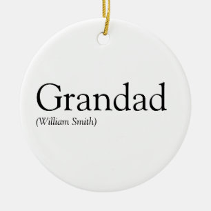 Zwart en Wit Pret Opa Grootvader Papa Keramisch Ornament