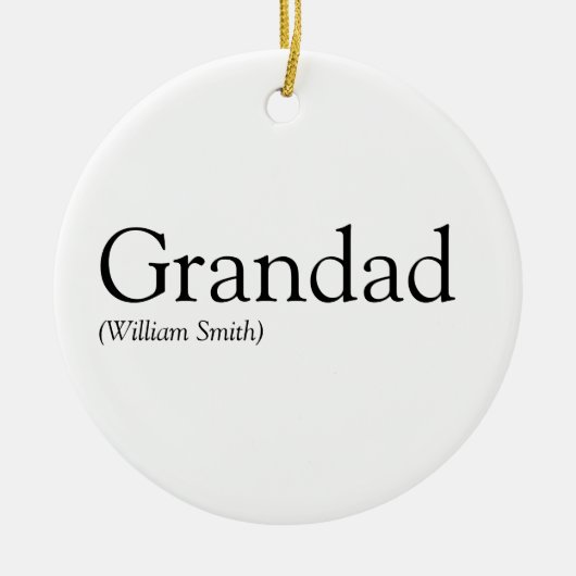 Zwart en Wit Pret Opa Grootvader Papa Keramisch Ornament (Voorkant)