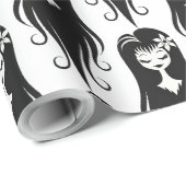 Zwart en Wit Pretty Ghoul Cadeaupapier (Rol Hoek)