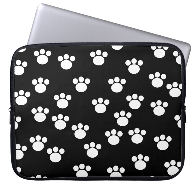 Zwart en wit proefschrift printpatroon. laptop sleeve (Voorkant)