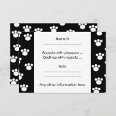 Zwart en wit proefschrift printpatroon. RSVP kaartje (Voorkant / Achterkant)