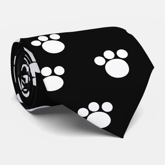 Zwart en wit proefschrift printpatroon. stropdas (Opgerold)