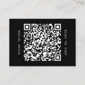 Zwart en Wit Professioneel Minimaal QR-code  Visitekaartje (Achterkant)