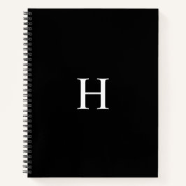 Zwart en Wit Professioneel Monogram Notitieboek