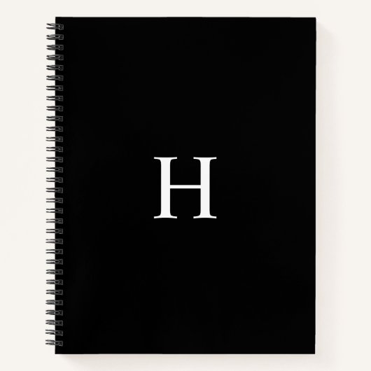 Zwart en Wit Professioneel Monogram Notitieboek (Voorkant)
