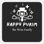 Zwart en Wit Purim Label (Voorkant)