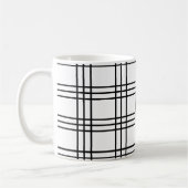 Zwart en wit rasterpatroon koffiemok (Links)