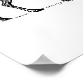  zwart en wit rendier kerstmuur ar poster (Hoek)