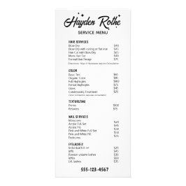 Zwart en wit Retro kalligrafie en sterren Reclamekaart