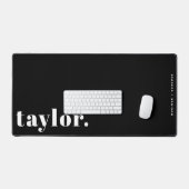 Zwart en Wit Retro Typografie Persoonlijk Bureaumat (Keyboard & Muis)