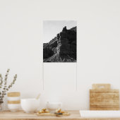 Zwart en wit Rocky Cliff verticaal 16x20 Poster (Keuken)