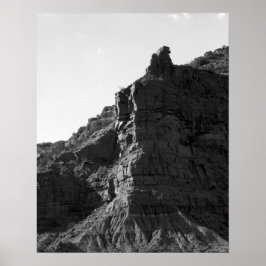 Zwart en wit Rocky Cliff verticaal 16x20 Poster