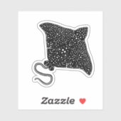Zwart en wit rog sticker (Vel)