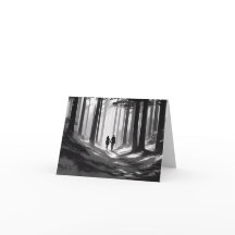 Zwart en wit romantisch koppelaarspad in het bos