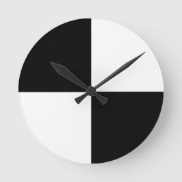 Zwart en wit ronde klok