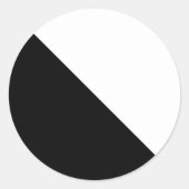 Zwart en wit ronde sticker (Voorkant)