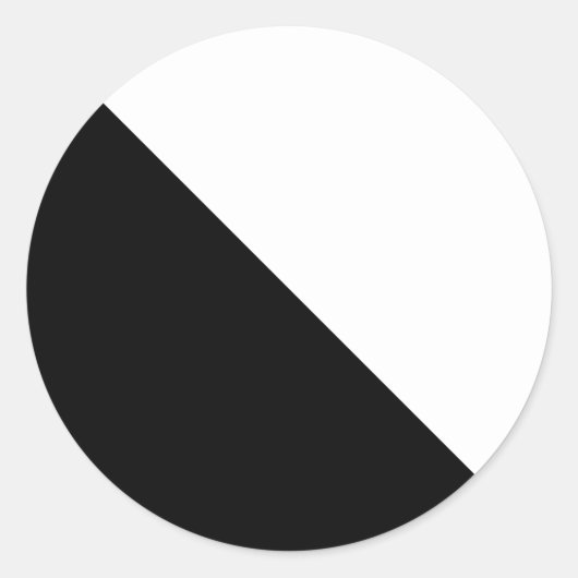 Zwart en wit ronde sticker (Voorkant)