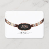 Zwart en wit Roos gouden monogram diamanten Visitekaartje (Voorkant)