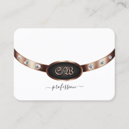 Zwart en wit Roos gouden monogram diamanten Visitekaartje